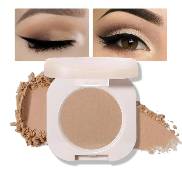 Matte Single Eyeshadow Palette Makeup for Green Blue Eyes, Light Brown Matte Eyeshadow For Old Women, Holographic Multichr...