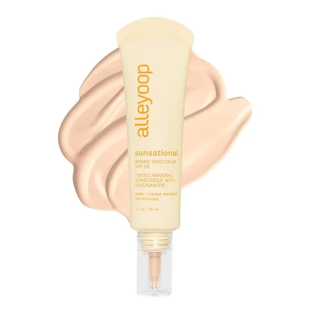 Alleyoop Sunsational Tinted Moisturizer Sunscreen for Face Broad Spectrum SPF 50, 100% Mineral Sunscreen with Jojoba, Prot...