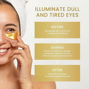 16 Pairs Gold Under Eye Patches with 2 pieces of Lip Mask | Under Eye Mask Dark Circles and Puffiness | Wrinkles Patches w...