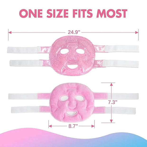 LotFancy Face Ice Pack, Reusable Ice Face Mask, Gel Bead Cold Face Eye Mask, Hot Cold Compress for Puffiness, Facial Routi...