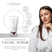 Microdermabrasion Facial Scrub – Skin Polishing Exfoliating Face Scrub – Gentle Face Exfoliator with Shea Butter, Vitamin ...