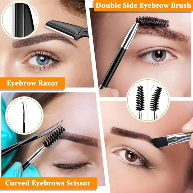 TsMADDTs Professional Stainless Steel Tweezers for Women and Men, 7 Pack Precision Tweezers for Eyebrows with Curved Sciss...