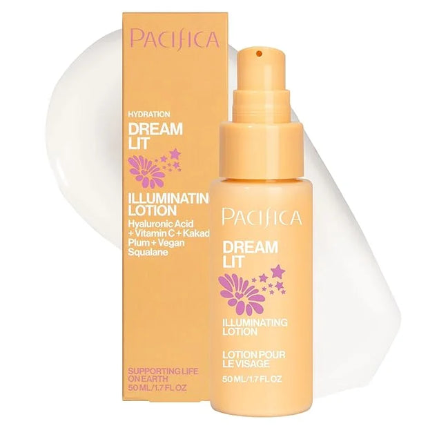 Pacifica Dreamlit Illuminating Facial Lotion – Vitamin C & Niacinamide Brightening Moisturizer for Radiant Glow - Natural ...