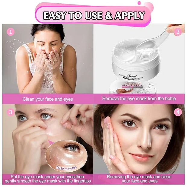 Under Eye Mask, 60 PCS Under Eye Patches for Dark Circles,Gel Pads Puffiness & Dark Circles Treatment,Reduces Wrinkles & F...