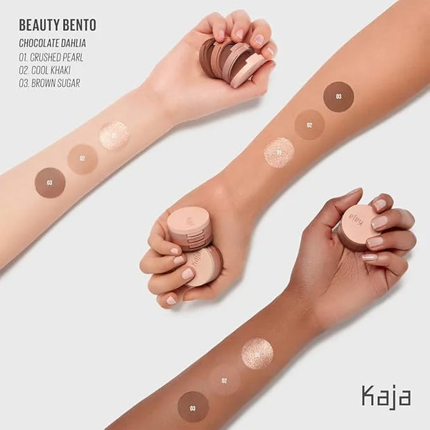 Kaja 3 Colors Eyeshadow - Beauty Bento 08 Chocolate Dahlia | Mosaic Chrome, Shimmer, Matte finish, Cruelty free, K-Beauty ...