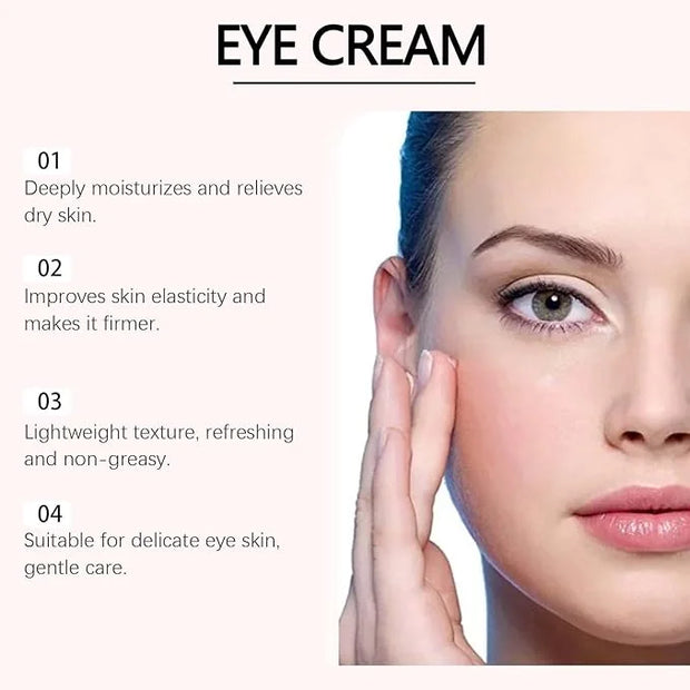 PDRN Pink Peptide Eye Serum Cream, Hydrating & Firming Eye Cream for Dark Circles, Anti-Aging Treatment Reduces Fine Lines...