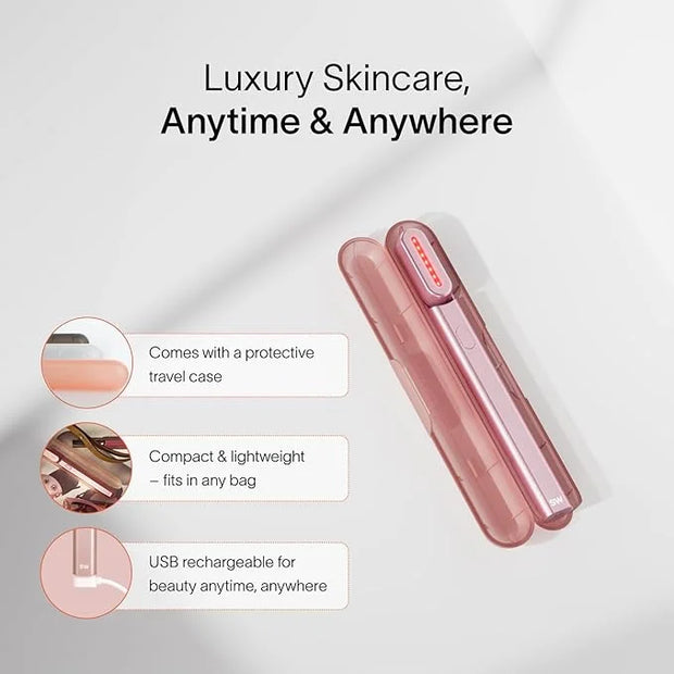 Solawave Skincare Wand & Serum – 4-in-1 Galvanic Current, Face Massager, & Red Light Therapy Wand – 1 Oz Activating Serum ...