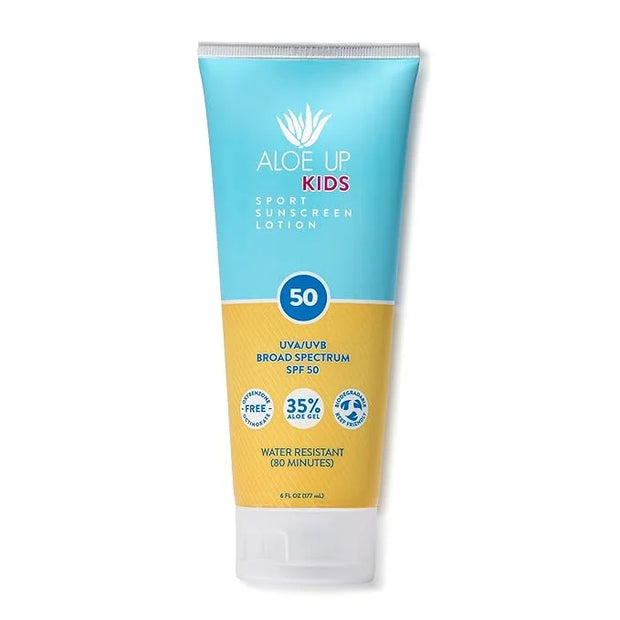 Aloe Up Kids Sport Sunscreen Lotion SPF 50 - Broad Spectrum Sheer Face and Body Sunscreen Protector for Sensitive Skin - W...