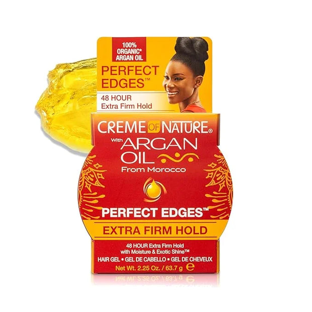 Creme of Nature with Argan Oil From Morocco Perfect Edges Hair Gel, 24 Hour Hold with Moisture and Exotic Shine, Extra Fir...