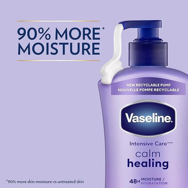 Vaseline Intensive Care Calm Healing Body Lotion 3 count for Dry Skin Made with Ultra-Hydrating Lipids and Lavender Extrac...