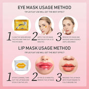 32 Pairs Eye Masks & Lip Mask, 24K Collagen Under Eye Patches for Dark Circles and Puffy Eyes, Reduce Lip Wrinkles, Anti C...