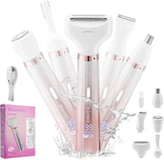 Electric Razors for Women, 5 in 1 Bikini Trimmer for Women, Wet/Dry Electric Shaver, Painless Womens Razor Shavers, Facial...