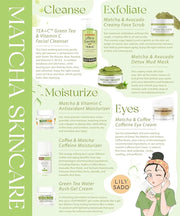 LILY SADO TEA+C™ Coffee & Matcha Face Moisturizer - Natural Vegan Caffeine Facial Cream w Green Tea & Arabica Coffee Beans...