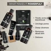 The Man Company Ultimate Charcoal Detan Kit with Elegant Gift Box | Charcoal Body wash, Shampoo, Face Scrub, Face wash, Ch...