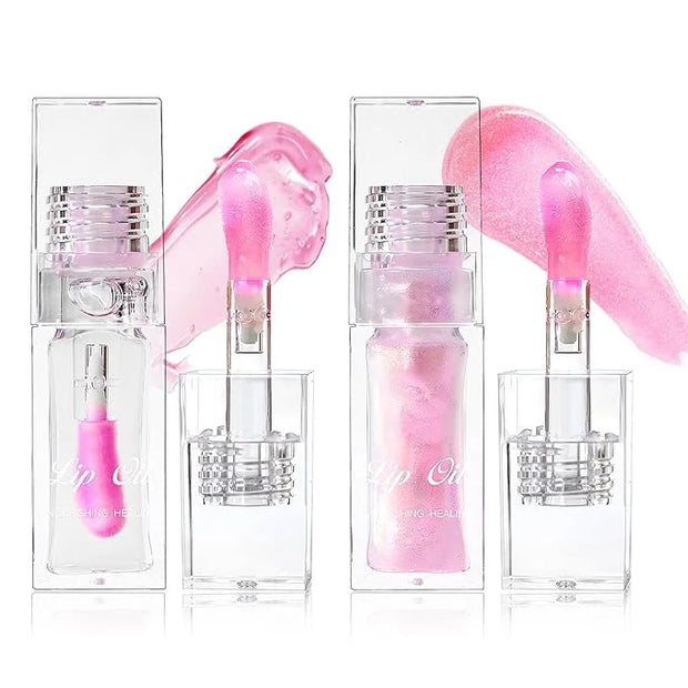 Erinde 2 PCS Magic Color Changing Lip Oil, Moisturizing Lip Glow Oil, Long Lasting Nourishing Plumping Glimmer Glow Lipsti...