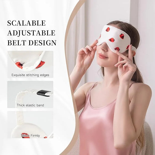 THXSILK Sleep Mask 100% 19 Momme Pure Mulberry Silk Super Smooth Cooling Decorative Sleep Eye Mask Blackout Eye Cover with...