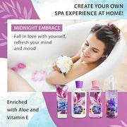 Midnight Embrace Bath & Body Kit, 3 Fl Oz, Ideal Skincare Gift Home Spa Set, Includes Body Lotion, Shower Gel, Body Cream,...