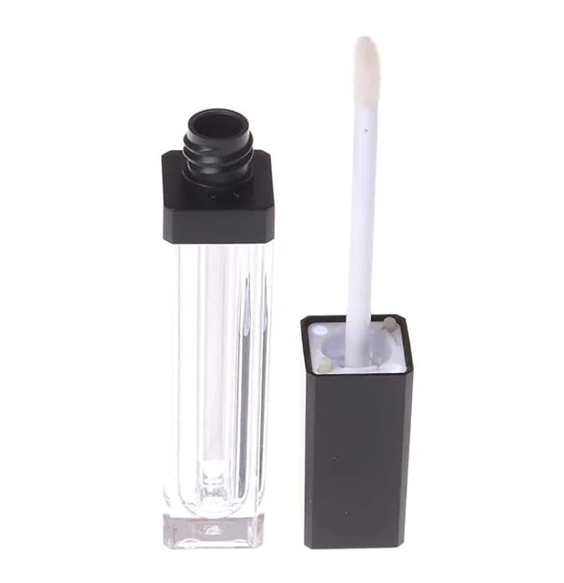 10 Pcs 7.5ml Square Clear Plastic Lip Gloss Tubes Vials with Mirror LED Light Lip Glaze Tube Bottles Empty Refillable Make...