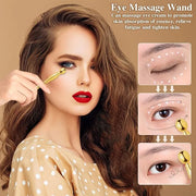 Pimoys 2 Pcs Metal Eye Cream Applicator Face Roller Massager Tool,Eye Massage Wand Stick Girls Women Facial Massager for R...
