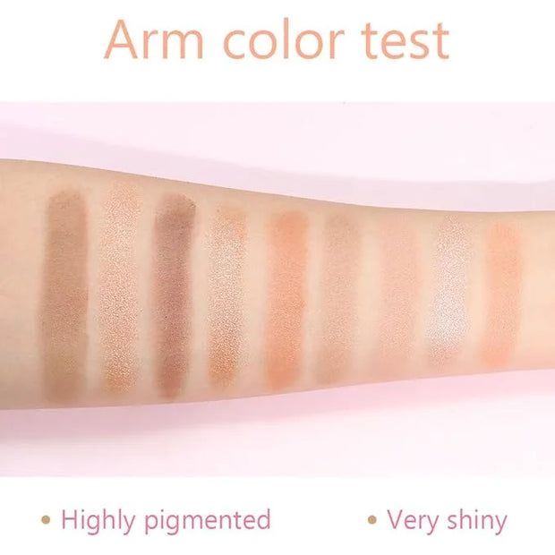 9 Colors Colorful Eyeshadow Palette Makeup,Rose Gold Brown Nude Matte Shimmer Neutral Eye Shadow Powder Palette,Highly Pig...