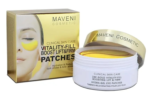 24k Gold Vitality-Fill Eye Patches (30 Pairs)|Anti-Aging Hydra-Gel Under Eye Patches, Boost Lift & Firm the Look of the Ey...