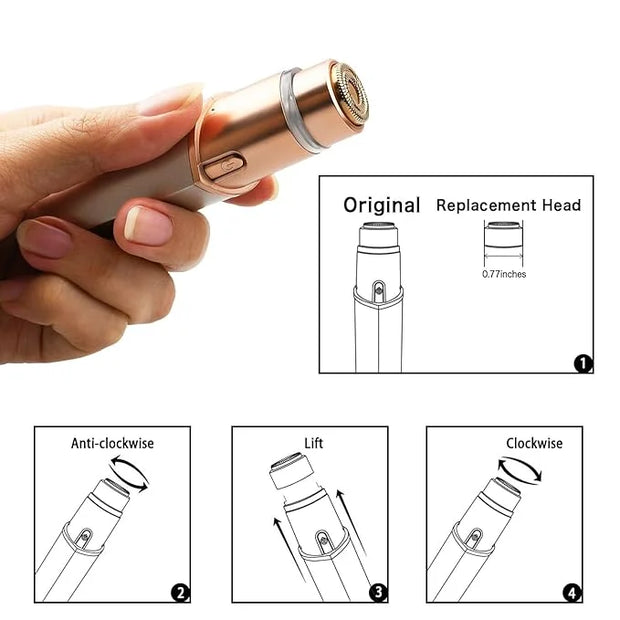 Generation 3 Replacement Heads for New Version Flawless Finishing Touch Facial Hair Remover, 5 Pack - Product Image