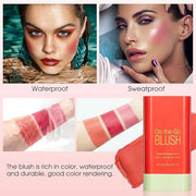 Blush Stick for Cheeks - Cream Makeup Blush Wand, Solid Moisturizer Stick for Cheeks Tint, Natural Blendable Waterproof Ko...
