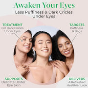 EyeGLO Caffeine Eye Cream for Dark Circles, Eye Bags, and Puffiness | UnderEye Treatment for Women with Peptides, Antioxid...