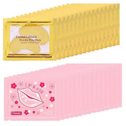 30 Pairs Lip Masks & 24K Gold Eye Mask, Gel Crystal Collagen Eye Patches for Puffy Eyes, Moisturizing & Reducing Fine Line...