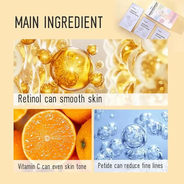 Forehead Wrinkle Patches,Under Eye Patches and Lip Mask 30 PCS. Face Masks Skincare With Retinol Serum For Anti-aging Puff...