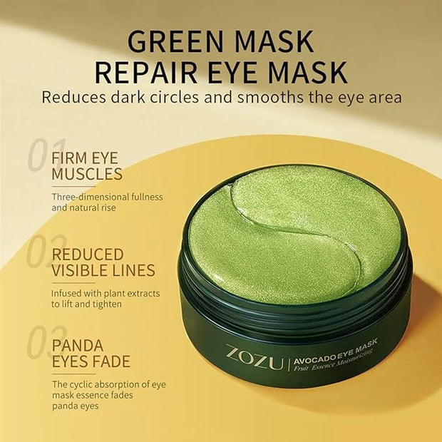 Avocado Eye Mask 60 Pcs, Under Eye Patches for Dark Circles and Puffiness, Moisturizing Nourishing Eye Treatment Mask, Moi...