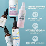 Eva Naturals Rejuvenating Skin Care Set - Exfoliate, Replenish & Moisturize With Vitamin C Plus Serum, Bee Clean Cleanser,...