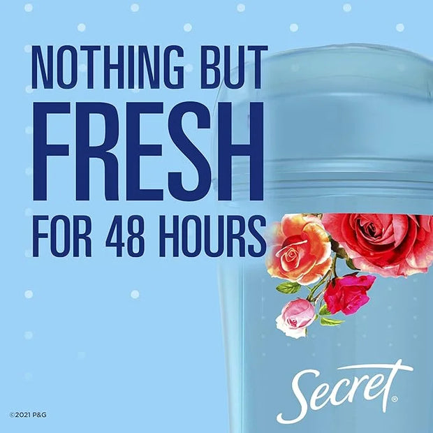 Secret Fresh Antiperspirant and Deodorant for Women, Clear Gel, Delicate Rose Scent, 2.6 oz (Pack of 4) - Product Image