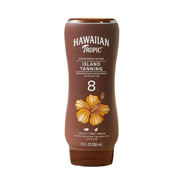 Hawaiian Tropic Island Tanning Lotion Sunscreen SPF 8, 8oz | Outdoor Tanning Lotion with SPF, SPF 8 Sunscreen, Oxybenzone ...