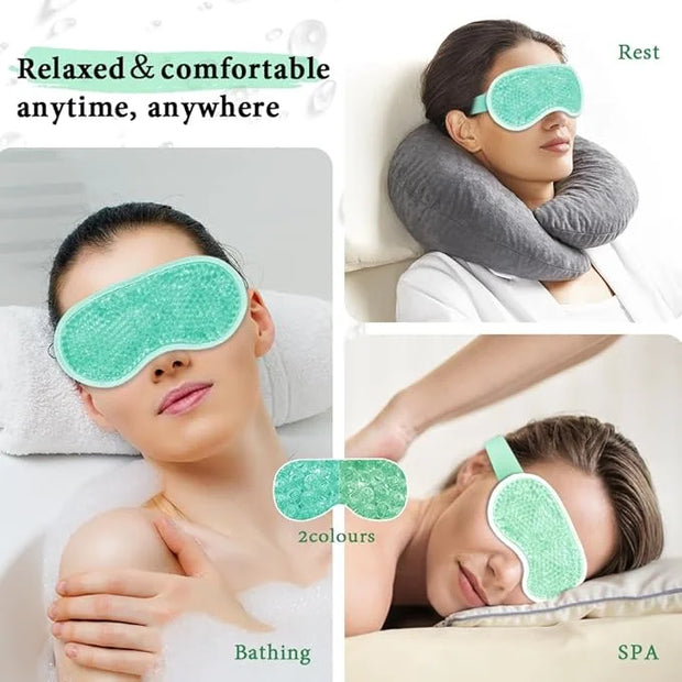 Cooling Eye Mask and Silky Sleep Mask 4 Packs for Man Women for Sleeping Frozen Ice Eye Mask Cold Warm Compress Puffiness ...