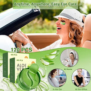 Aloe Vera Eye Gel Patches 2 Pack 120 PCS, Soothing & Hydrating, Reducing Dark Circles and Puffiness, Collagen-Infused Eye ...