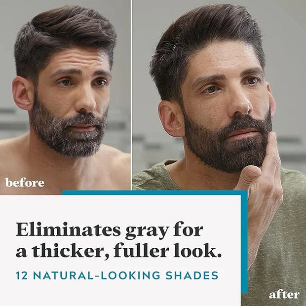 Just For Men Mustache & Beard, Beard Dye for Men with Brush Included, With Keratin Biotin Aloe and Coconut Oil for Healthy...