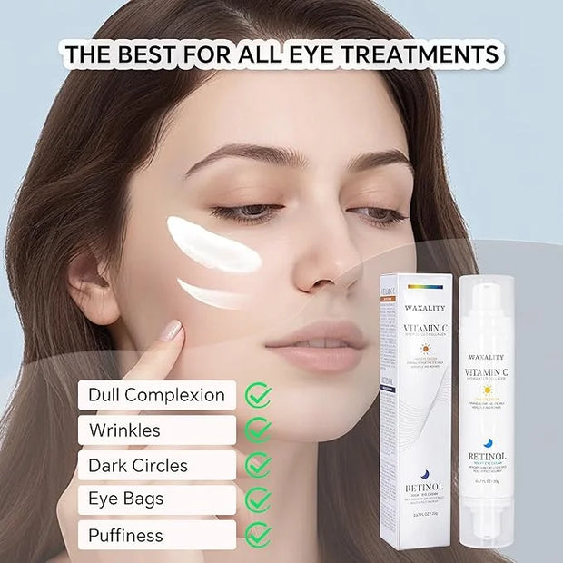 Under Eye Cream Dark Circles, Under Eye Skin Treatment Cream Reduces Puffiness, Fine Lines, Wrinkles and Eye Bags, Day & N...