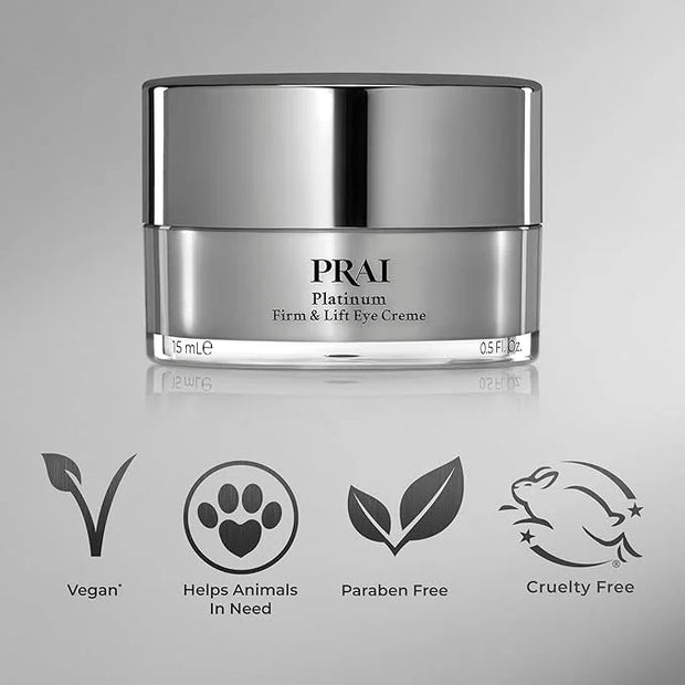PRAI Beauty Platinum Firm and Lift Eye Creme - Tightening and Firming Eye Cream - Anti-Aging Under Eye Cream - Irritation ...