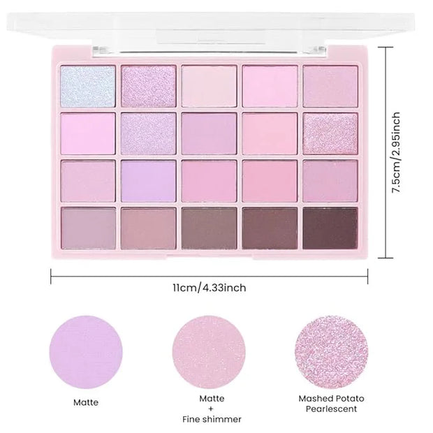 20Colors Light Purple Pink Nude Basics Matte Eyeshadow Palette,Eye Shadow Travel Makeup Palette all in one Long Lasting Wa...