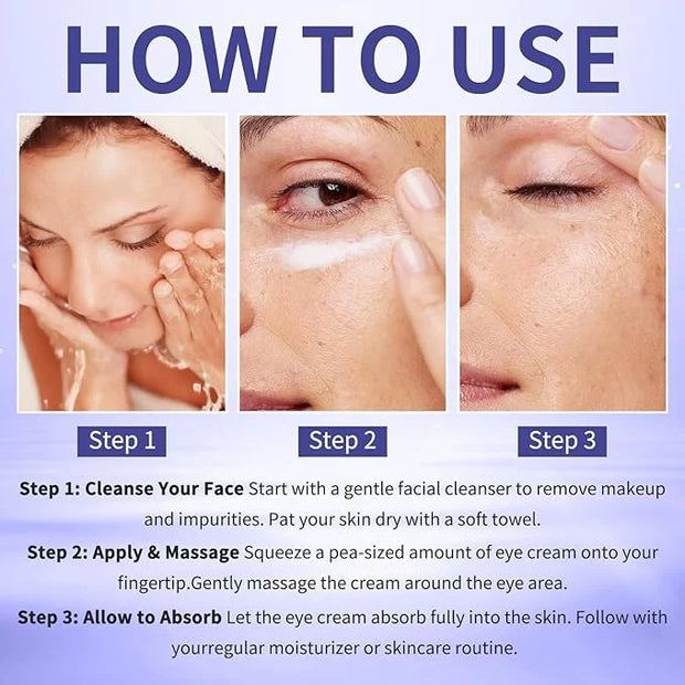 Retinol Under Eye Cream for Dark Circles and Under Eye Puffiness, Eye Repair Cream, 2 PCS Anti-Aging Hyaluronic Acid, Coll...