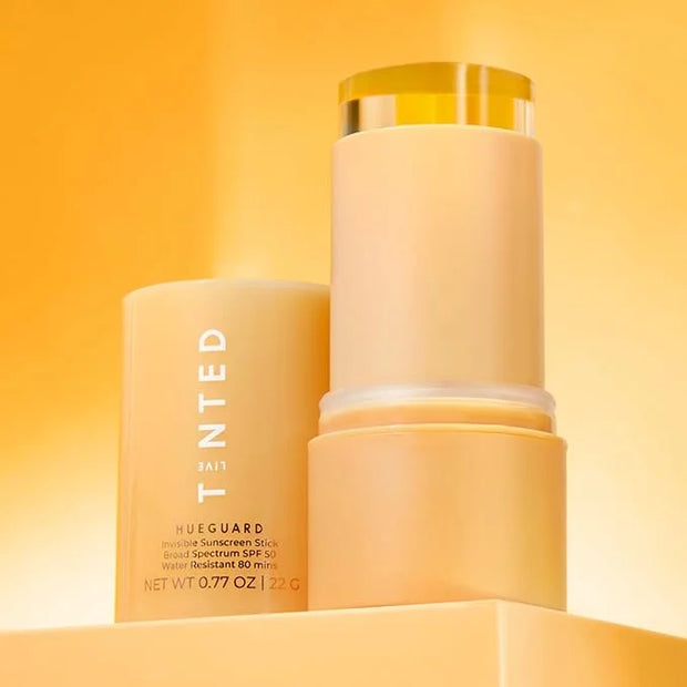 Live Tinted Hueguard Invisible Sunscreen Stick SPF 50: Waterproof, Sweatproof, Body and Face Sunscreen Stick, Roll On Suns...