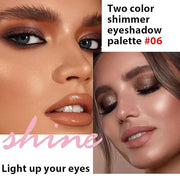 Double color eye shadow, Eyeshadows Creamy, high pigment eye makeup palette, matte shimmer metal eye shadow powder, Blenda...