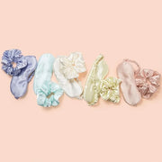 Vegan Silk Sleep Set, Silky Pillowcase with Large Scrunchie and Eye Mask for Hair and Skin, Self Care Essential Satin Nigh...