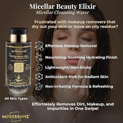 ImpressionZ 3-Step Skincare Set for Women | Micellar Water Makeup Remover, Snail Mucin Serum for Wrinkles, Hydrating Face ...