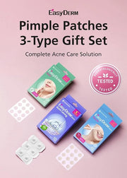 EasyDerm 3-Type Pimple Patches Gift Set, Acne care soluution, Korean Spot Patch to Cover ZitsㅣQuick Calming(10ea) + Relief...