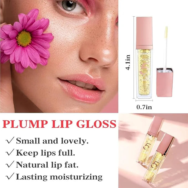 Lip Plumper Gloss,Moisturizing Lip Plumping Lip Gloss,Nourishing Lip Plump Lip Care Products,for Reducing Fine Lines and S...