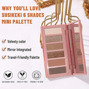 6 Colors Mini Naked Eyeshadow Makeup Palette Caramel & Bronzed Neutral Tone Eye Shadow Matte & Shimmer Nude Make Up Pallet...