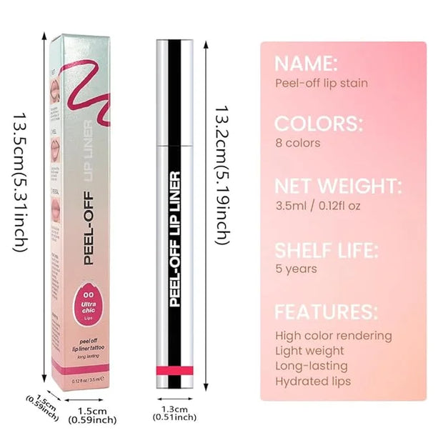 Matte Lip Gloss Stain-Peel Off Lip Liner Tattoo, Delicate Pink Lip Tint，Long Lasting Peel Off Lip Stain, Waterproof Transf...