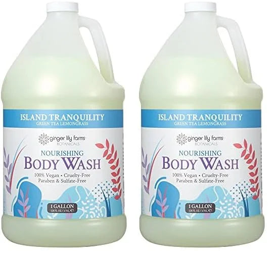 Ginger Lily Farms Botanicals Nourishing Body Wash, Island Tranquility, 100% Vegan & Cruelty-Free, Green Tea & Lemongrass S...